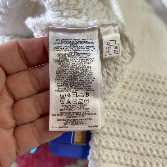 Brooks Brothers sweater knit women's small white RED FLEECE line cotton blend - Picture 8 of 16